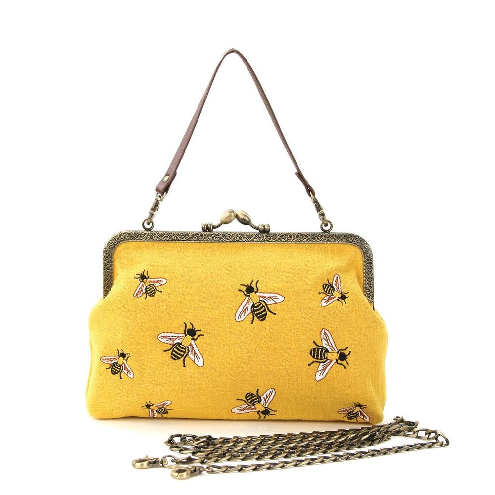 Bees Vintage Themed Kisslock Purse - Picture 7 of 7